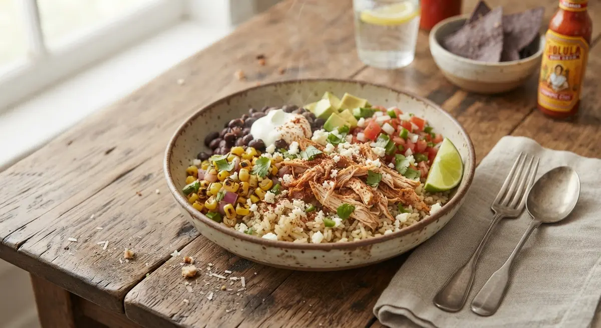 Leftover Chicken Burrito Bowl